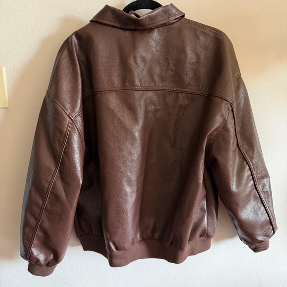 Princess Polly Chocolate Brown Faux Leather Jacket - Picture 2 of 3